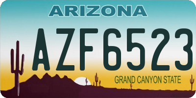 AZ license plate AZF6523