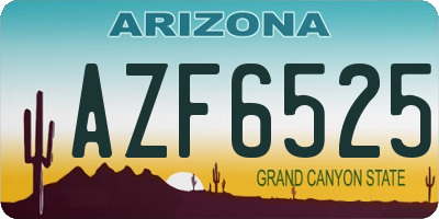 AZ license plate AZF6525
