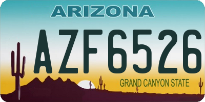 AZ license plate AZF6526