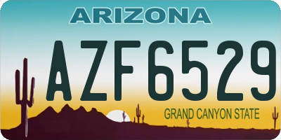 AZ license plate AZF6529