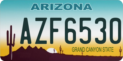 AZ license plate AZF6530