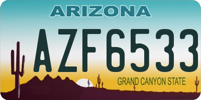 AZ license plate AZF6533
