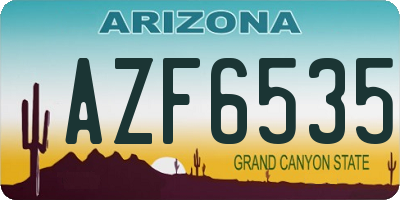 AZ license plate AZF6535