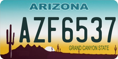 AZ license plate AZF6537