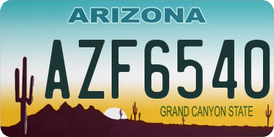 AZ license plate AZF6540