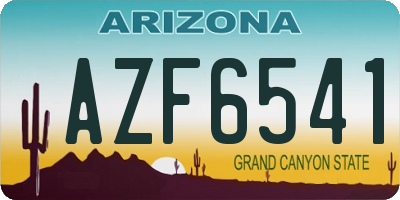 AZ license plate AZF6541
