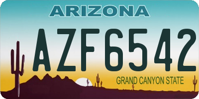 AZ license plate AZF6542