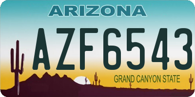 AZ license plate AZF6543