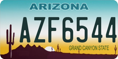 AZ license plate AZF6544