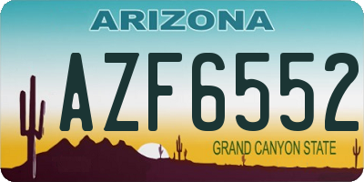 AZ license plate AZF6552