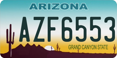 AZ license plate AZF6553