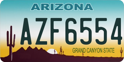 AZ license plate AZF6554