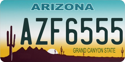 AZ license plate AZF6555