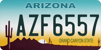 AZ license plate AZF6557