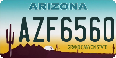 AZ license plate AZF6560