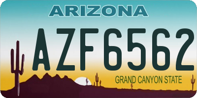 AZ license plate AZF6562