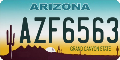 AZ license plate AZF6563