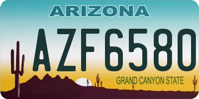 AZ license plate AZF6580