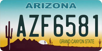 AZ license plate AZF6581