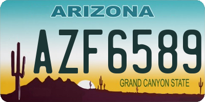AZ license plate AZF6589