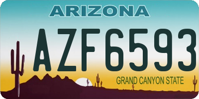 AZ license plate AZF6593