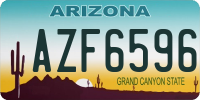 AZ license plate AZF6596
