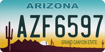 AZ license plate AZF6597