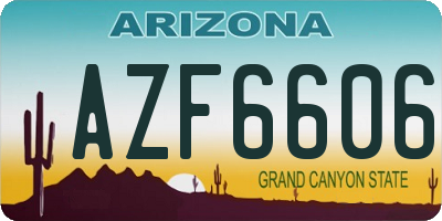 AZ license plate AZF6606