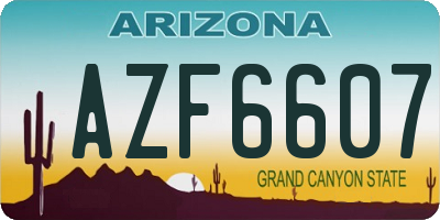 AZ license plate AZF6607