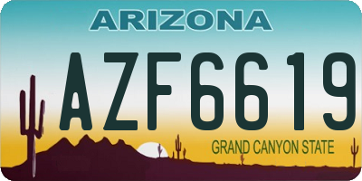 AZ license plate AZF6619