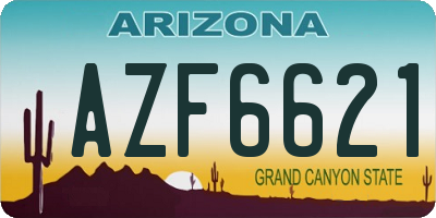 AZ license plate AZF6621