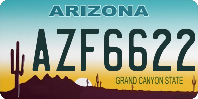 AZ license plate AZF6622