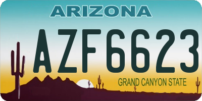 AZ license plate AZF6623