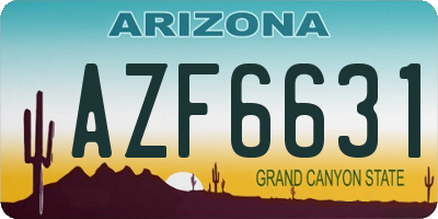 AZ license plate AZF6631