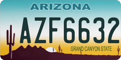 AZ license plate AZF6632