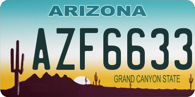 AZ license plate AZF6633