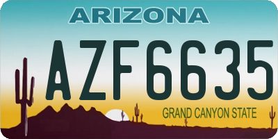 AZ license plate AZF6635