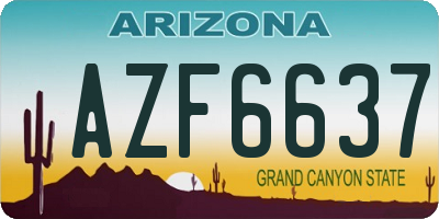 AZ license plate AZF6637