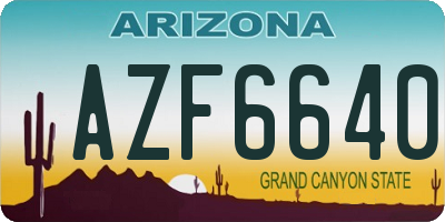 AZ license plate AZF6640