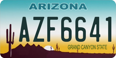 AZ license plate AZF6641