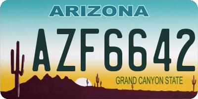 AZ license plate AZF6642