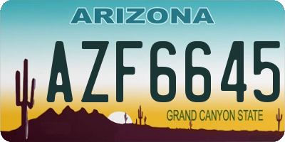 AZ license plate AZF6645
