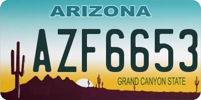 AZ license plate AZF6653