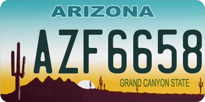 AZ license plate AZF6658