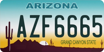 AZ license plate AZF6665