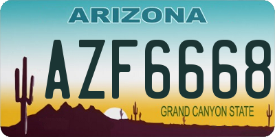 AZ license plate AZF6668