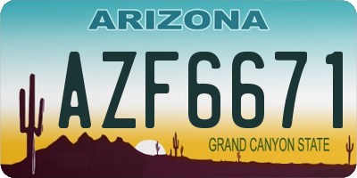 AZ license plate AZF6671
