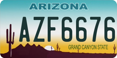 AZ license plate AZF6676