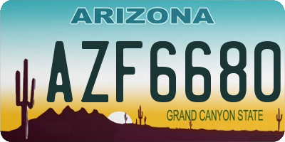 AZ license plate AZF6680