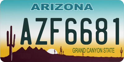 AZ license plate AZF6681